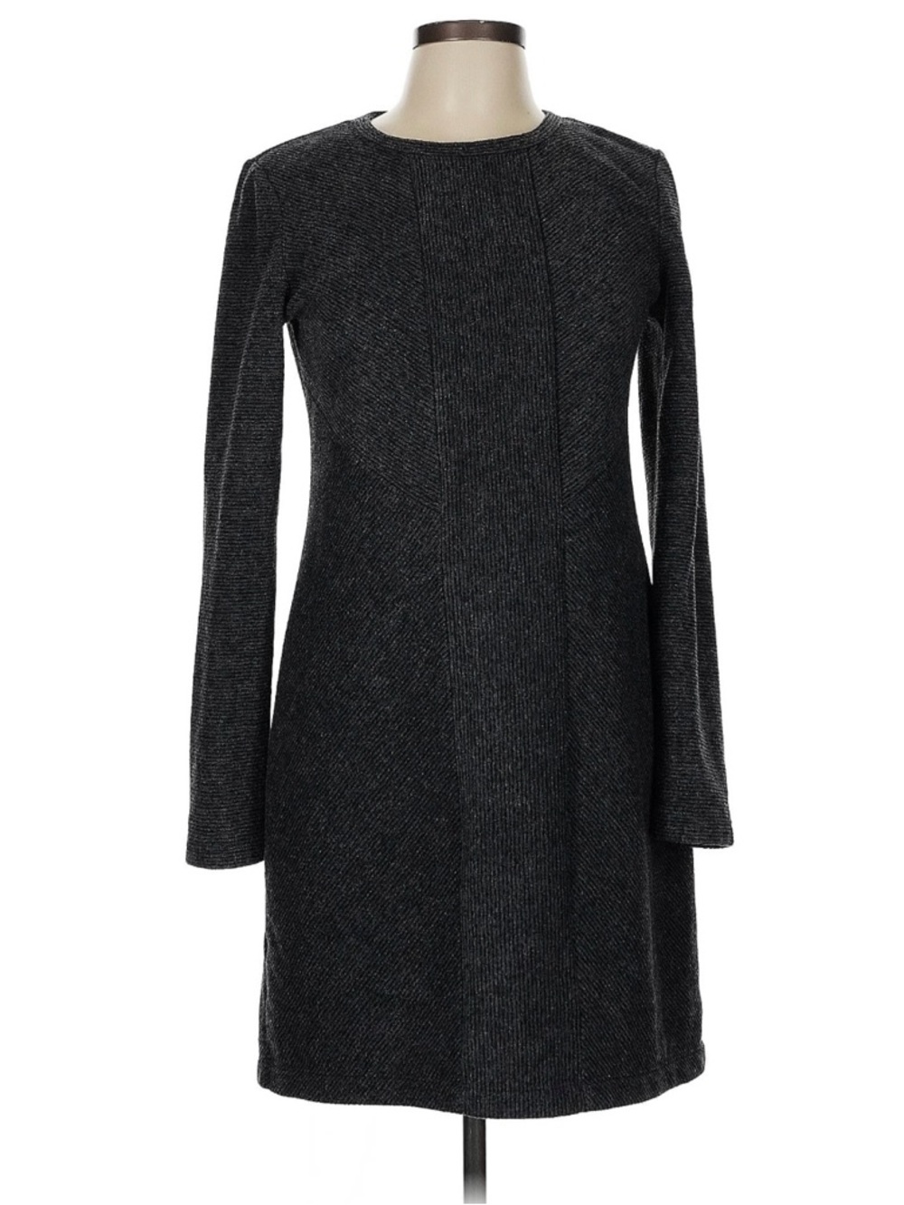 LOFT Charcoal Gray Long-Sleeve Sweater Dress